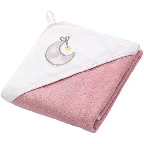 Ręcznik z kapturem BABYONO 144/10 85 x 85 cm Biało-różowy